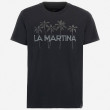 La Martina Μαύρο T-shirt C Neck - 3LMMAR311