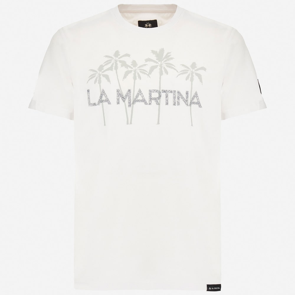 La Martina Λευκό T-shirt C Neck - 3LMMAR311