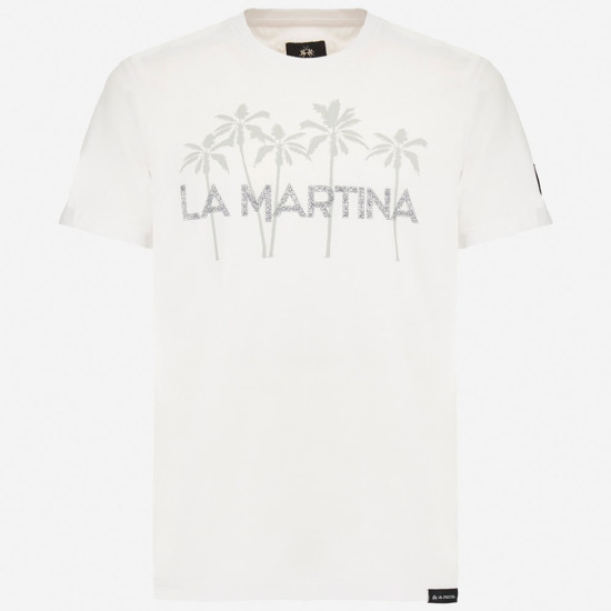 La Martina Λευκό T-shirt C Neck - 3LMMAR311