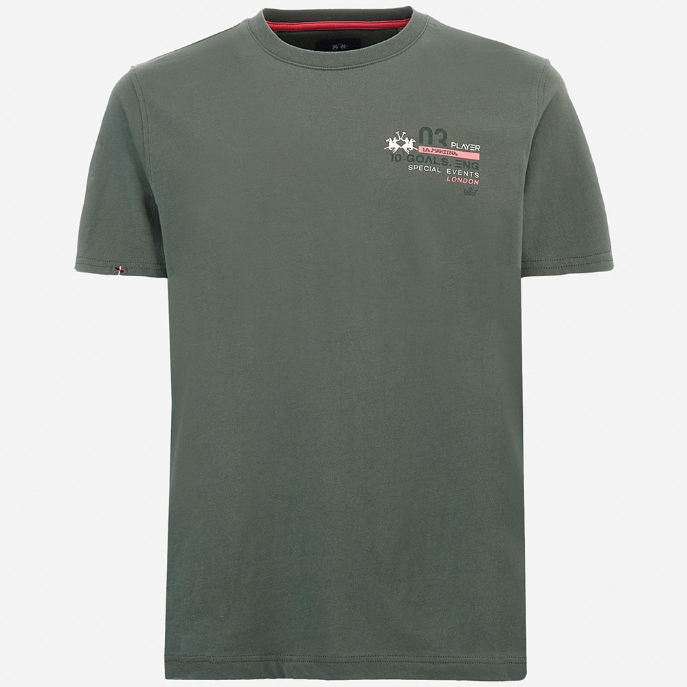 La Martina Πράσινο T-shirt C Neck - 3LMMAR600