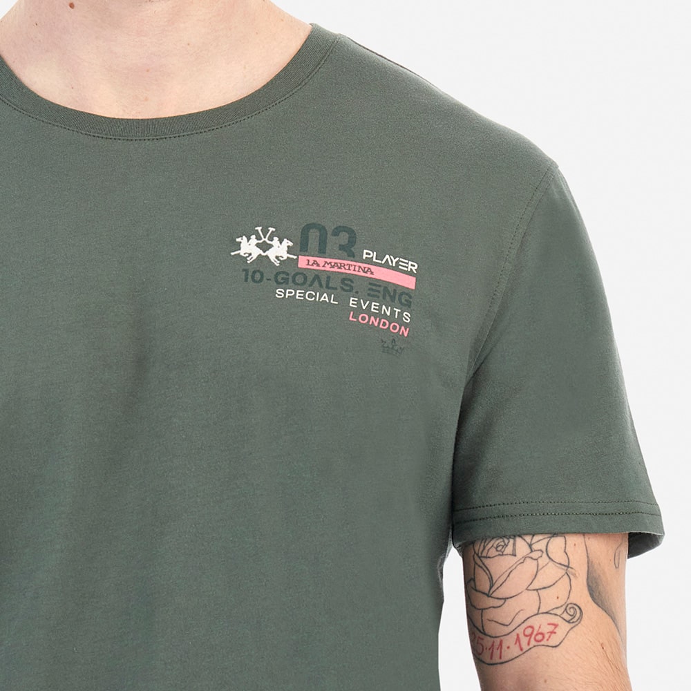 La Martina Πράσινο T-shirt C Neck - 3LMMAR600