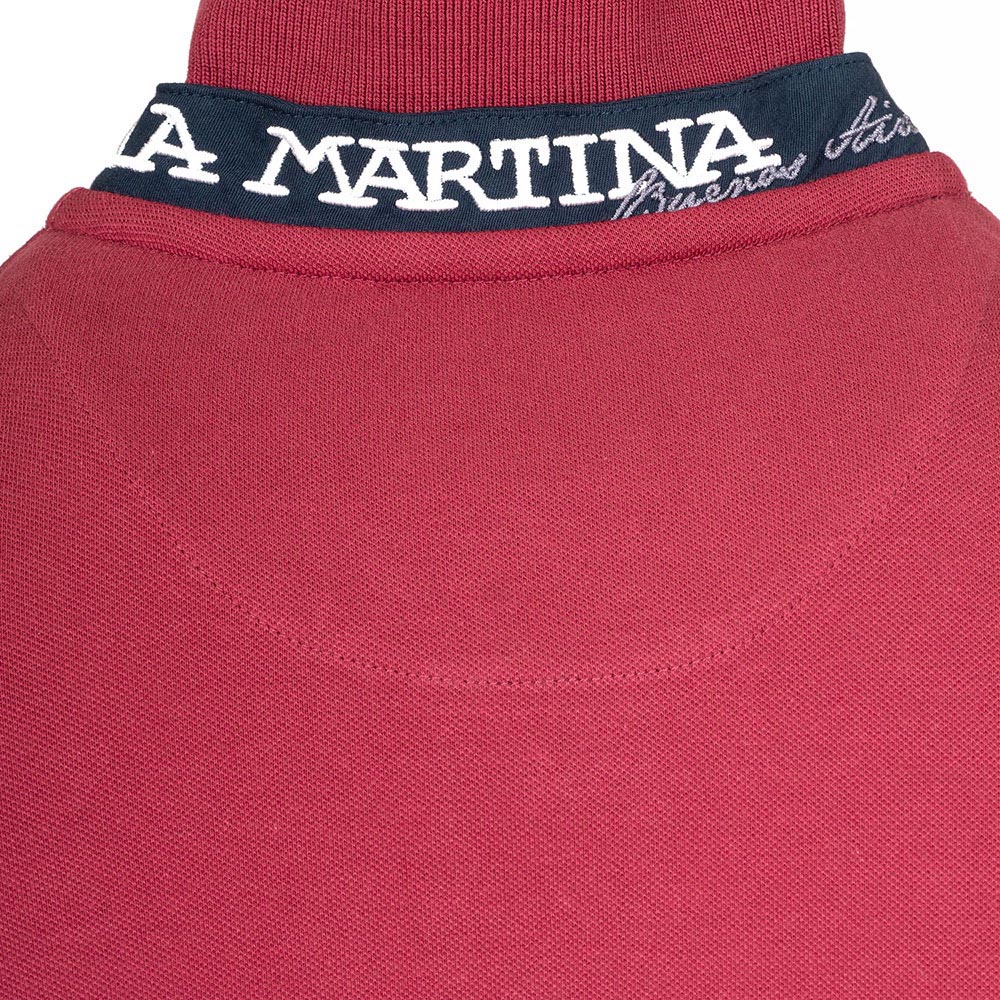 LA MARTINA Μπορντό Μακρυμάνικο polo - 3LMMMP004