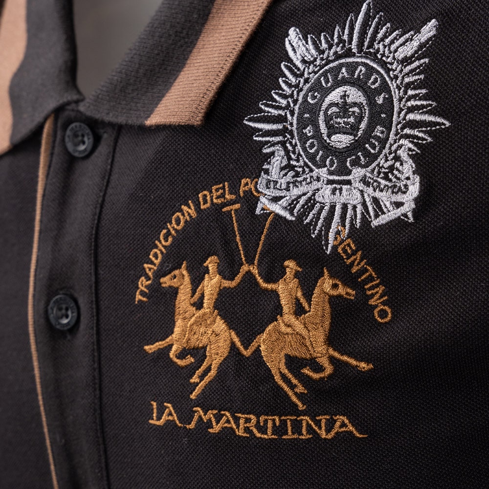 La Martina Μαύρο Μακρυμάνικο polo - 3LMOMPG01