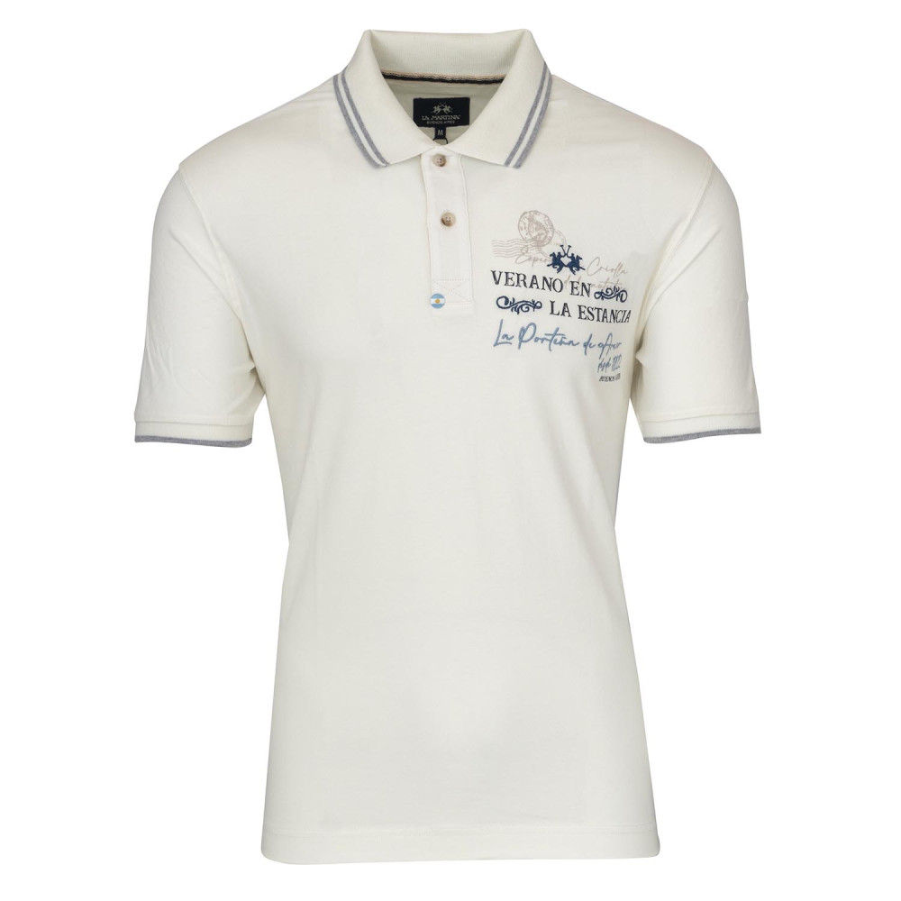 LA MARTINA Εκρού Κοντομάνικο polo - 3LMRMP028
