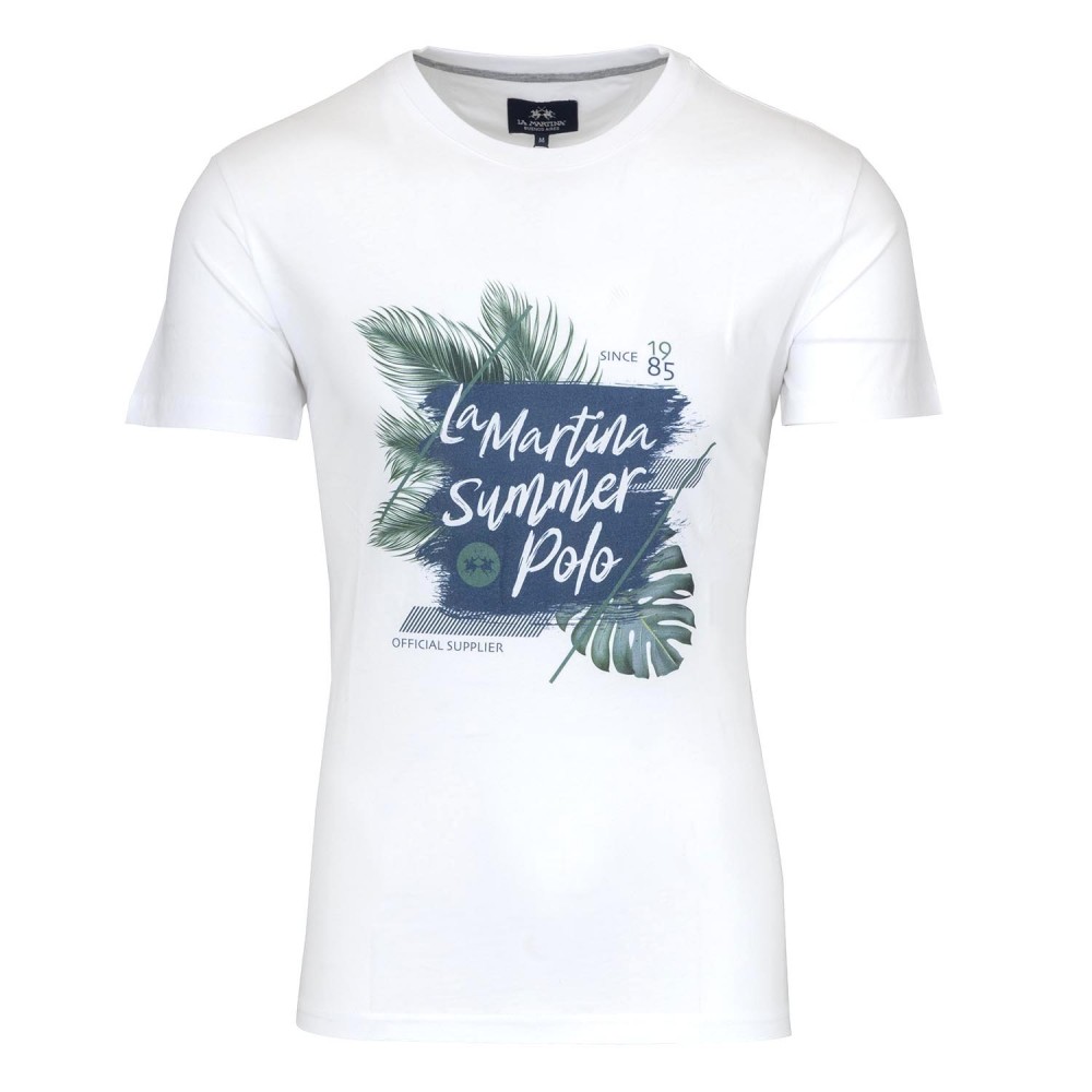 LA MARTINA Λευκό T-shirt C Neck - 3LMRMR022