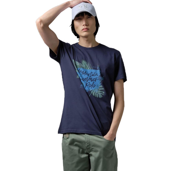 LA MARTINA Μπλε T-shirt C Neck - 3LMRMR022