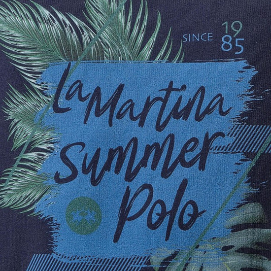 LA MARTINA Μπλε T-shirt C Neck - 3LMRMR022