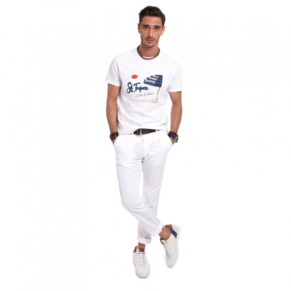 LA MARTINA Λευκό T-shirt C Neck - 3LMRMR314