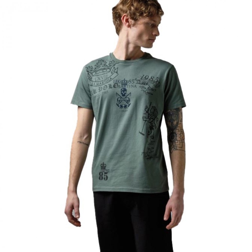 LA MARTINA Πράσινο T-shirt C Neck - 3LMRMRE01