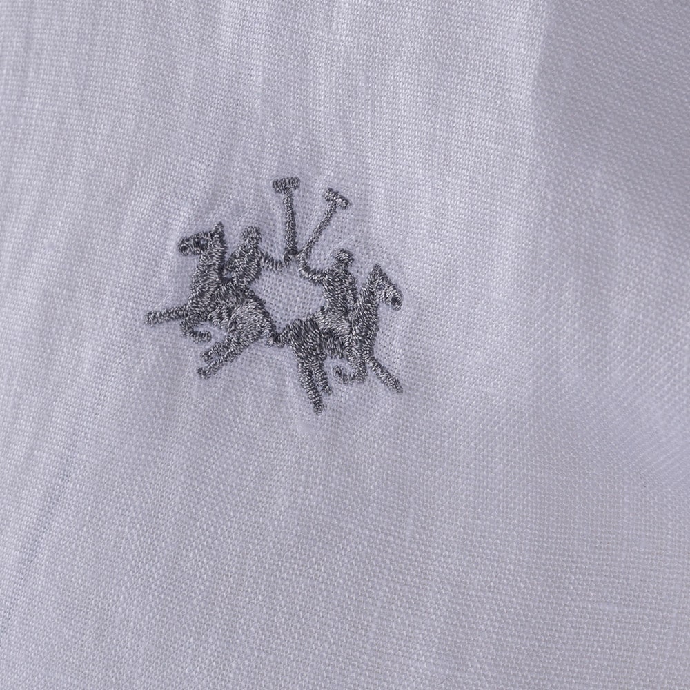 La Martina Λευκό Πουκάμισο Mao 100% Linen - 3LMVMC308
