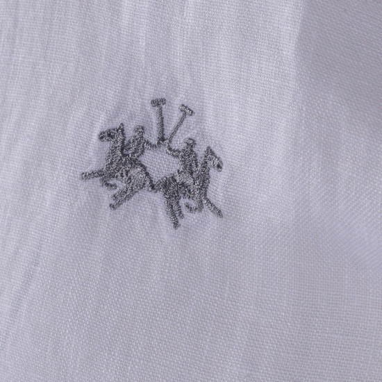 La Martina Λευκό Πουκάμισο Mao 100% Linen - 3LMVMC308