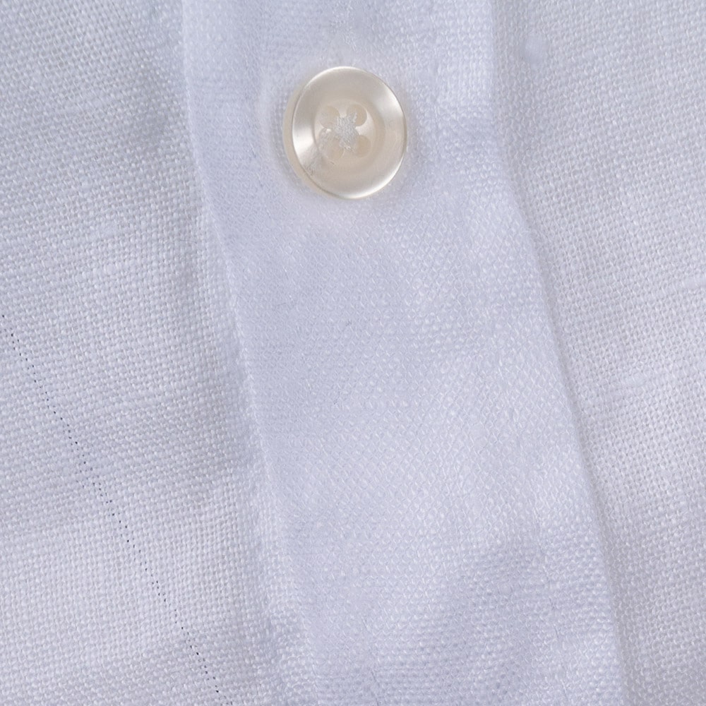 La Martina Λευκό Πουκάμισο Mao 100% Linen - 3LMVMC308