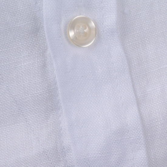 La Martina Λευκό Πουκάμισο Mao 100% Linen - 3LMVMC308