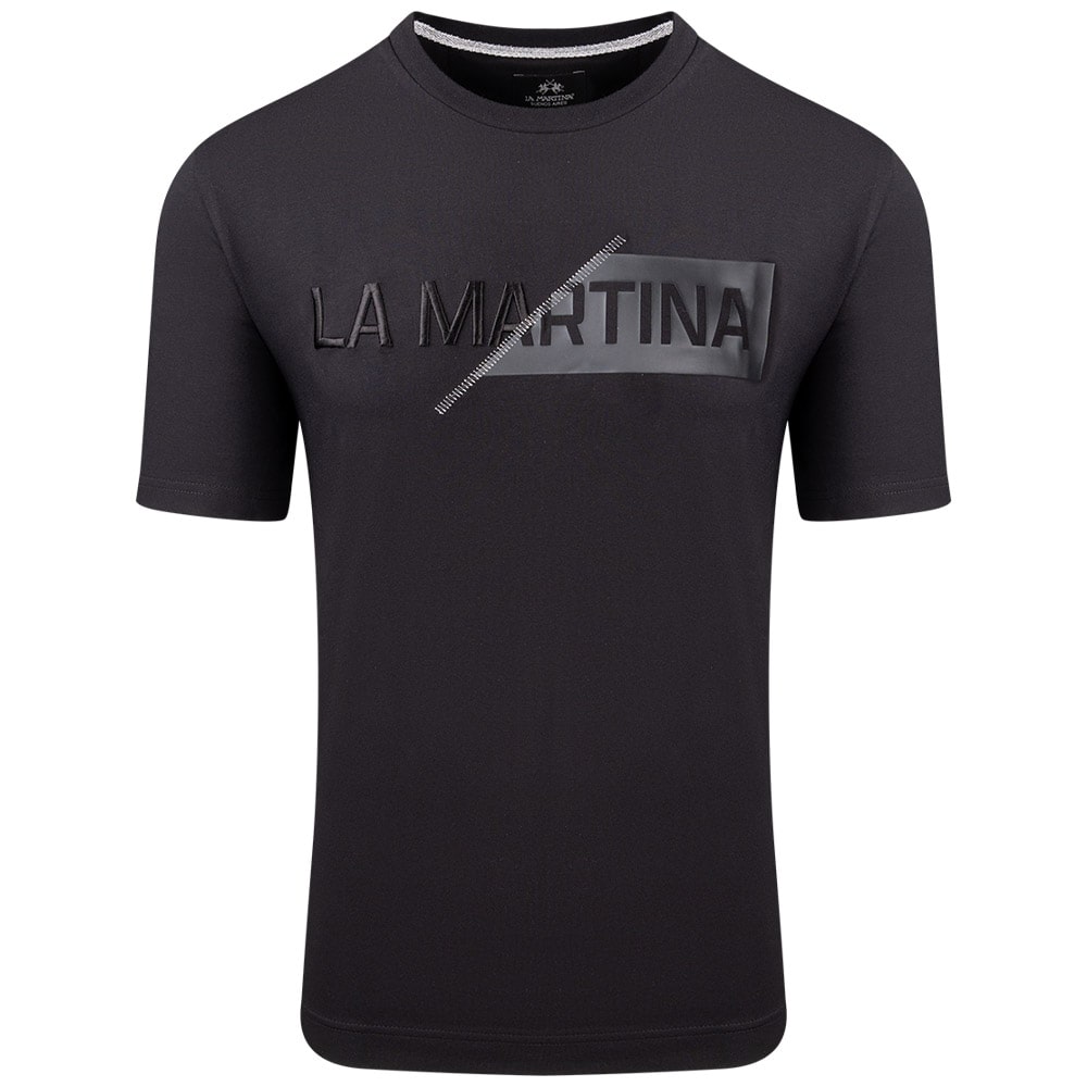 La Martina Μαύρο T-shirt O-Neck - 3LMWMR312