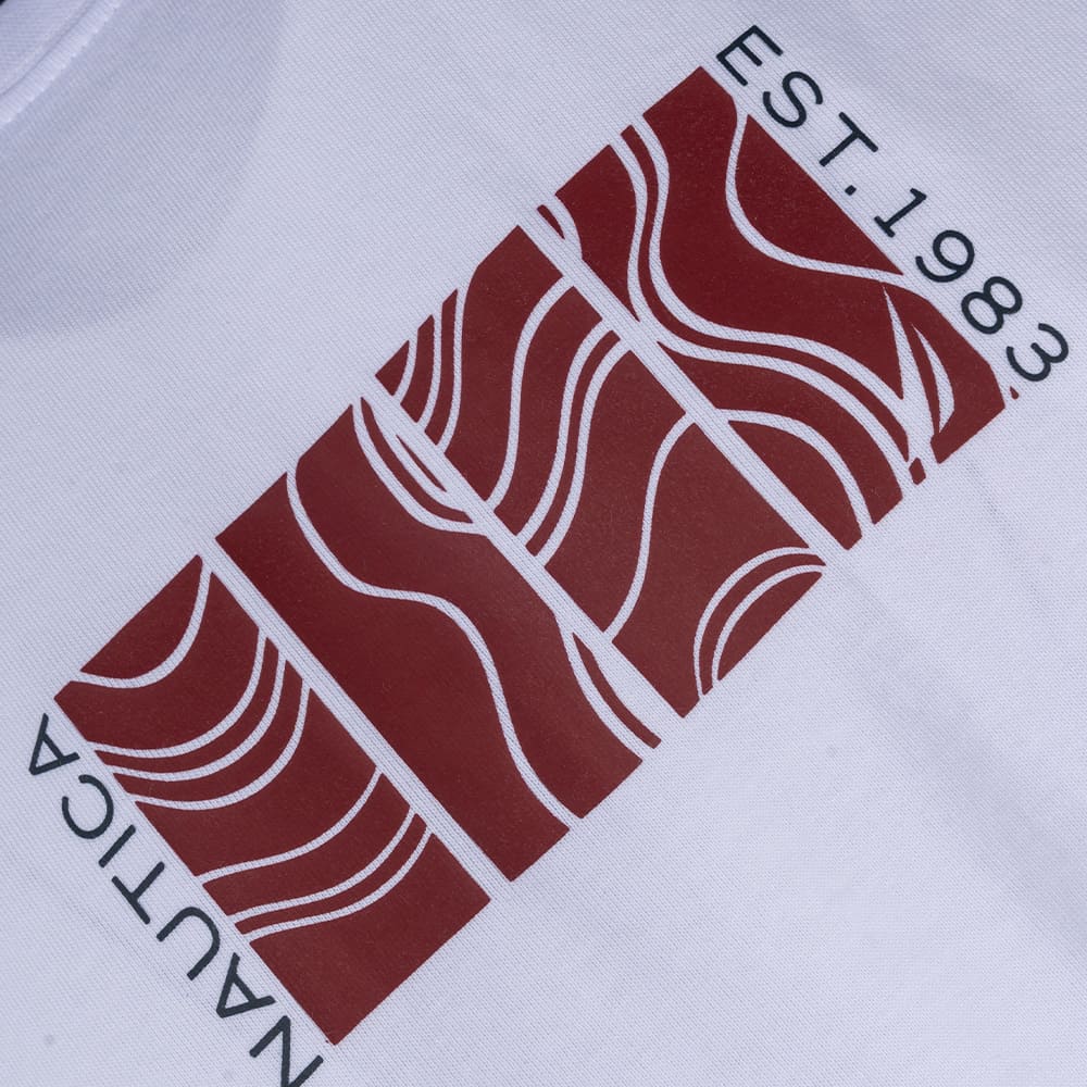 Nautica Λευκό T-shirt C Neck - 3NCN1V04026