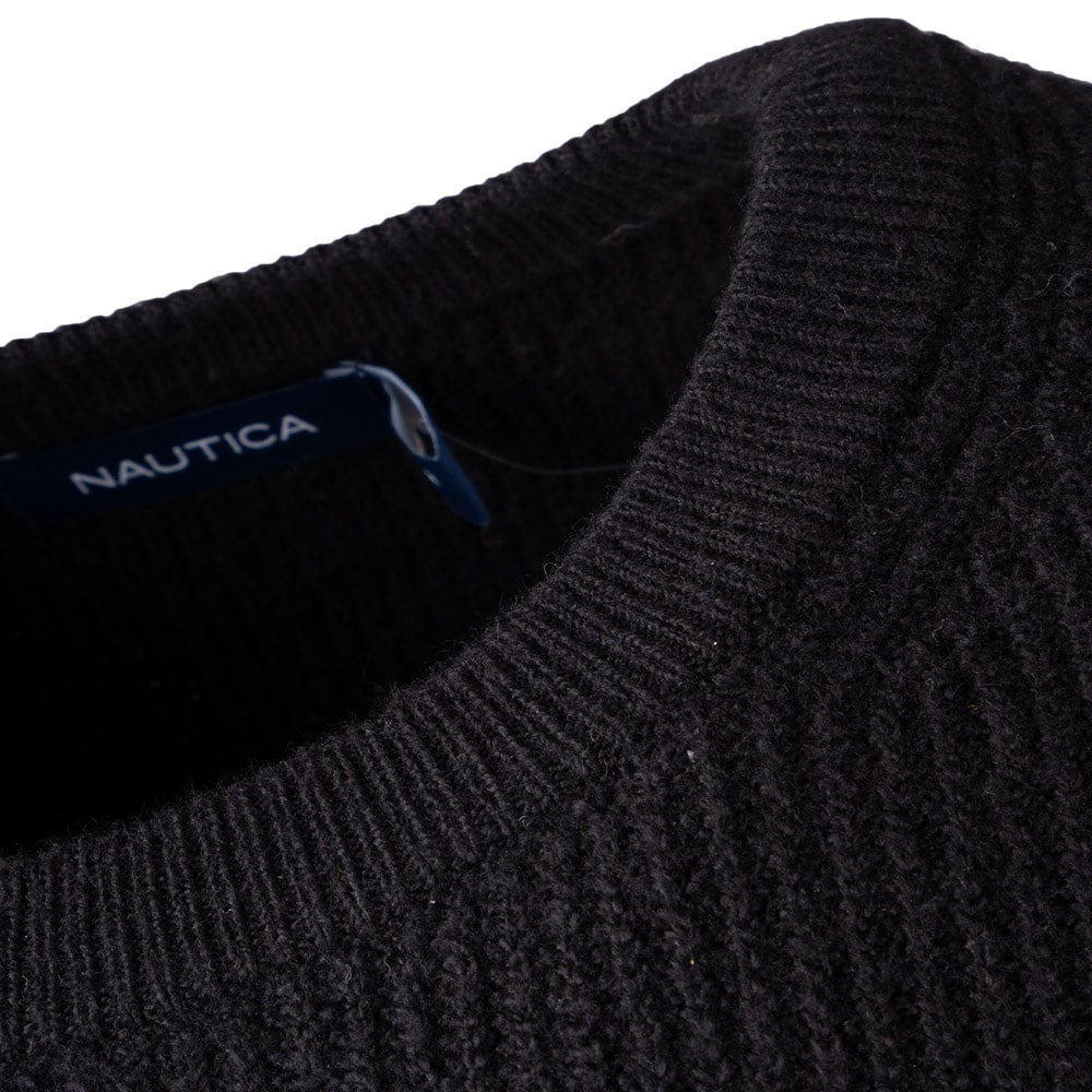 Nautica Μαύρο Πουλόβερ C Neck - 3NCS37102