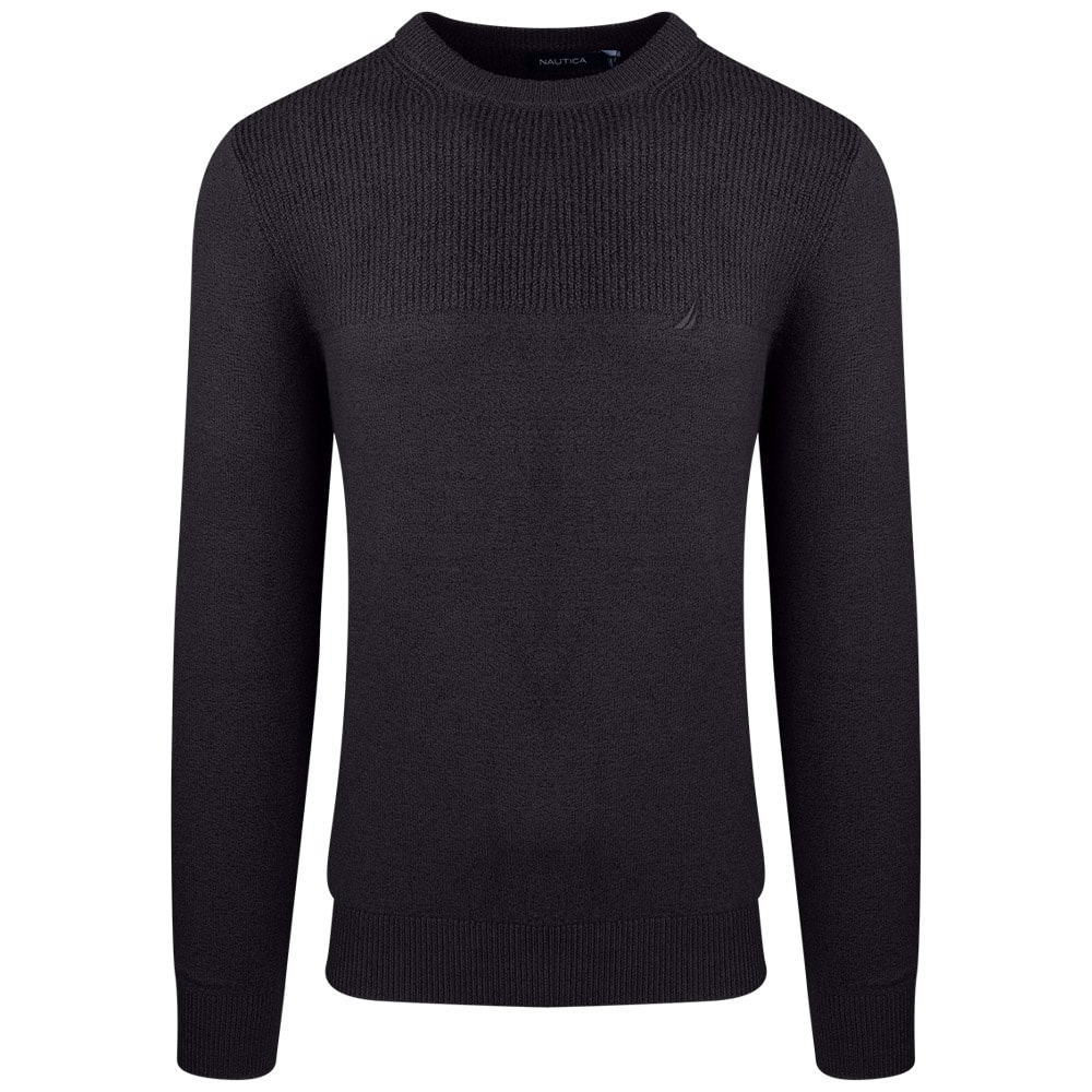 Nautica Μαύρο Πουλόβερ C Neck - 3NCS37102