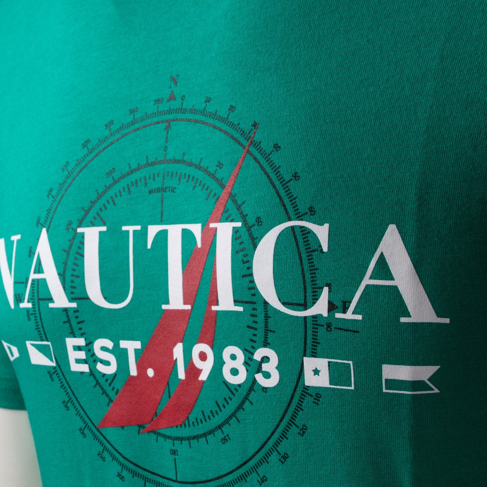 Nautica Πράσινο T-shirt Round Neck - 3NCV35700