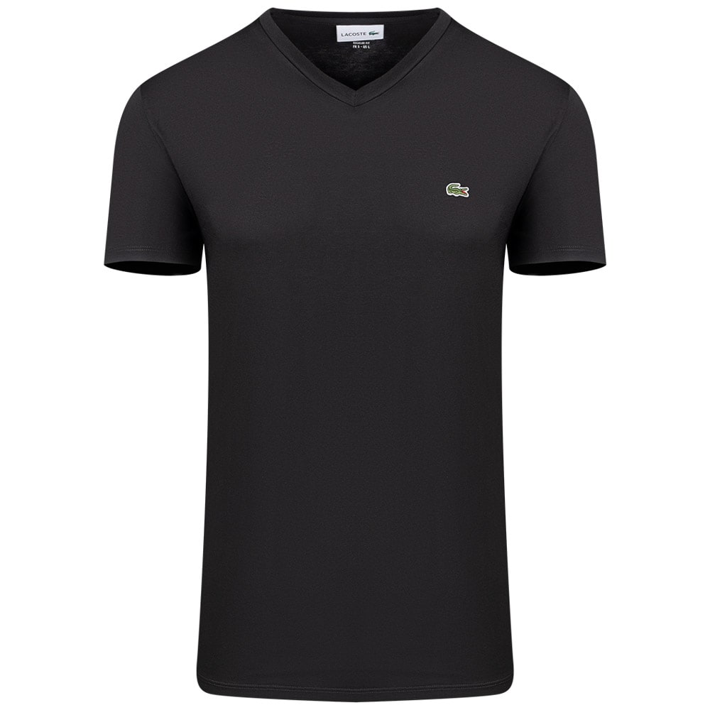 Lacoste Μαύρο T-shirt V Neck - 3TH6710
