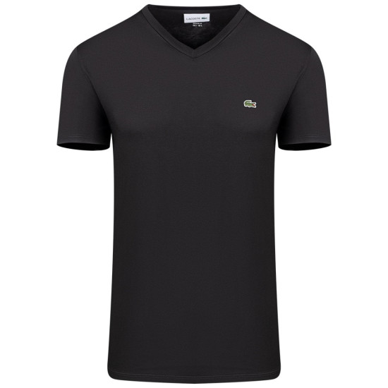 Lacoste Μαύρο T-shirt V Neck - 3TH6710