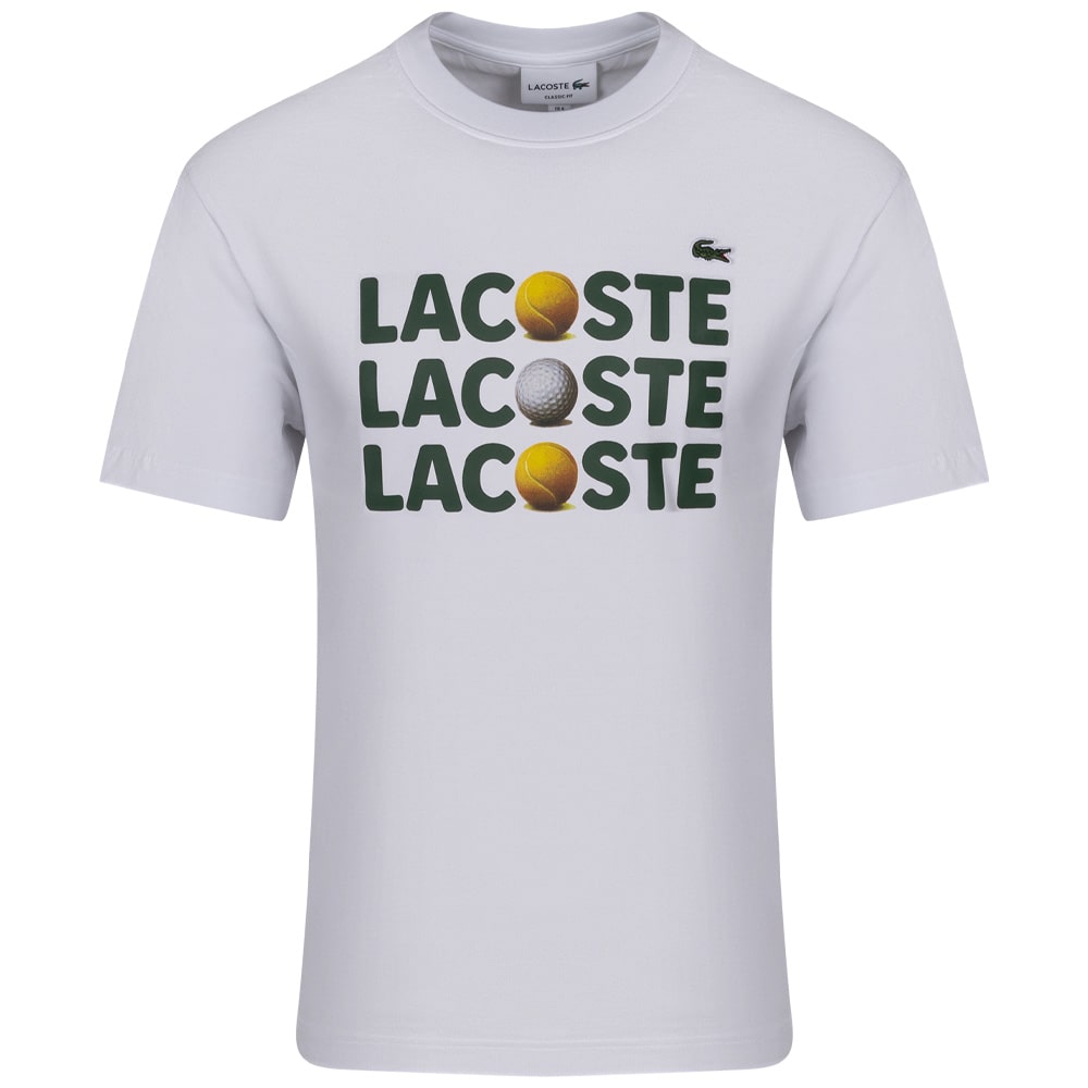 Lacoste Λευκό T-shirt C Neck - 3TH7370