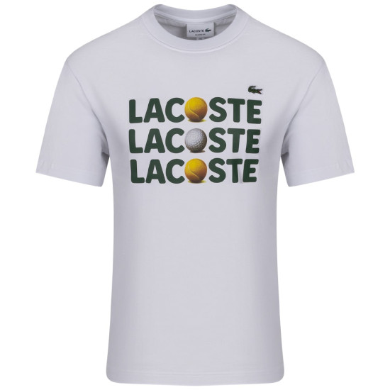 Lacoste Λευκό T-shirt C Neck - 3TH7370