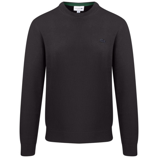 LACOSTE Μαύρο Πουλόβερ C Neck 100% Wool - 3AH1969