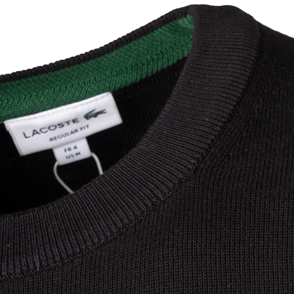 Lacoste Μαύρο Πουλόβερ C Neck - 3AH1985