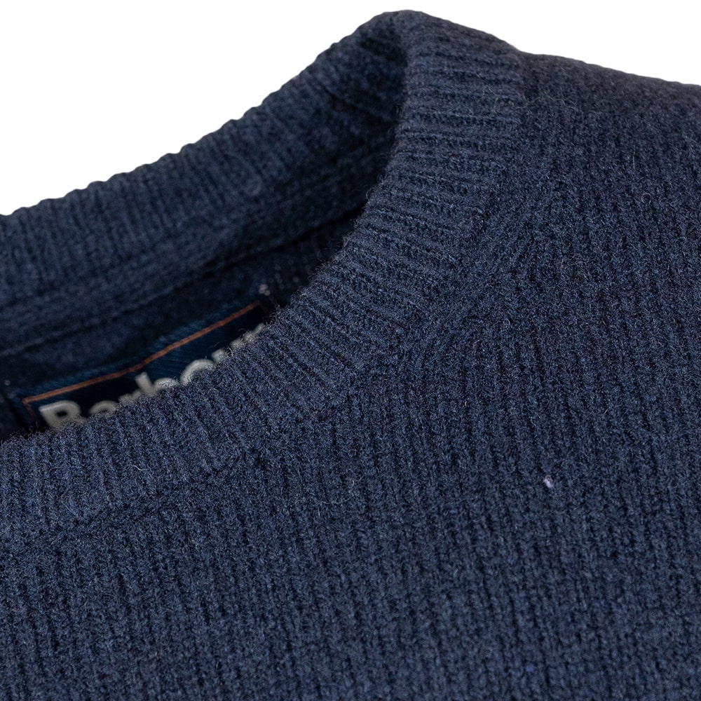 BARBOUR Μπλε Πουλόβερ C Neck 100% Wool - 3BRMKN0584