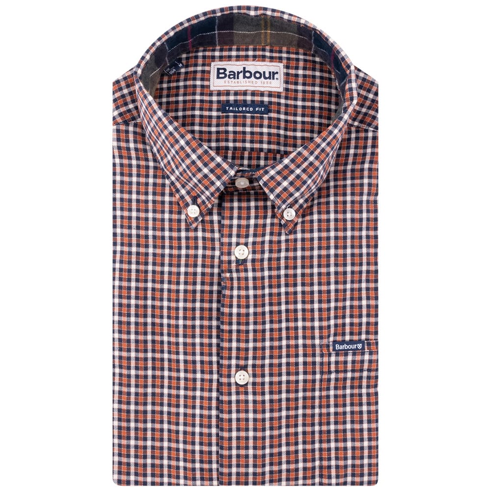 Barbour Πορτοκαλί Πουκάμισο Καρό Button Down - 3BRMSH5027 