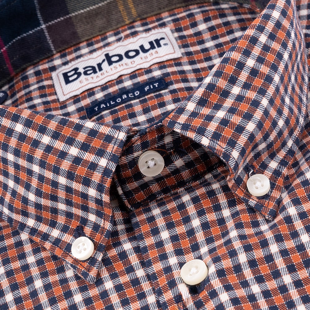 Barbour Πορτοκαλί Πουκάμισο Καρό Button Down - 3BRMSH5027 