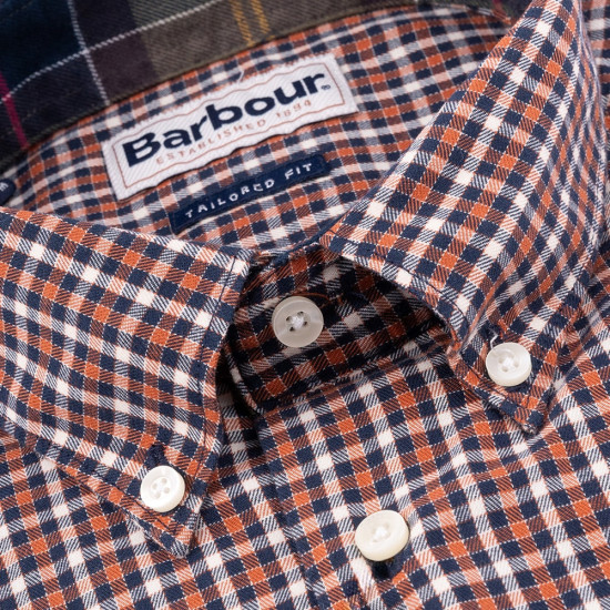 Barbour Πορτοκαλί Πουκάμισο Καρό Button Down - 3BRMSH5027 