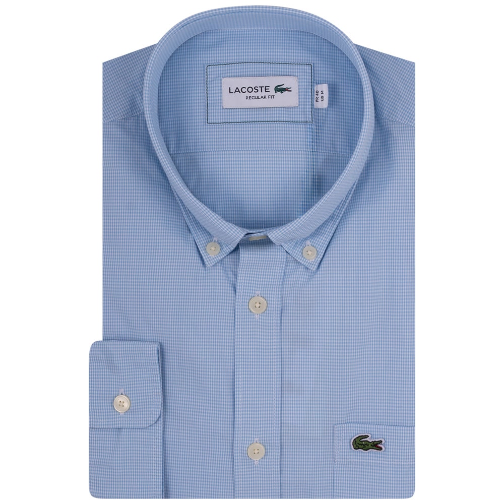 Lacoste Μπλε Καρό Πουκάμισο Button Down - 3CH5621