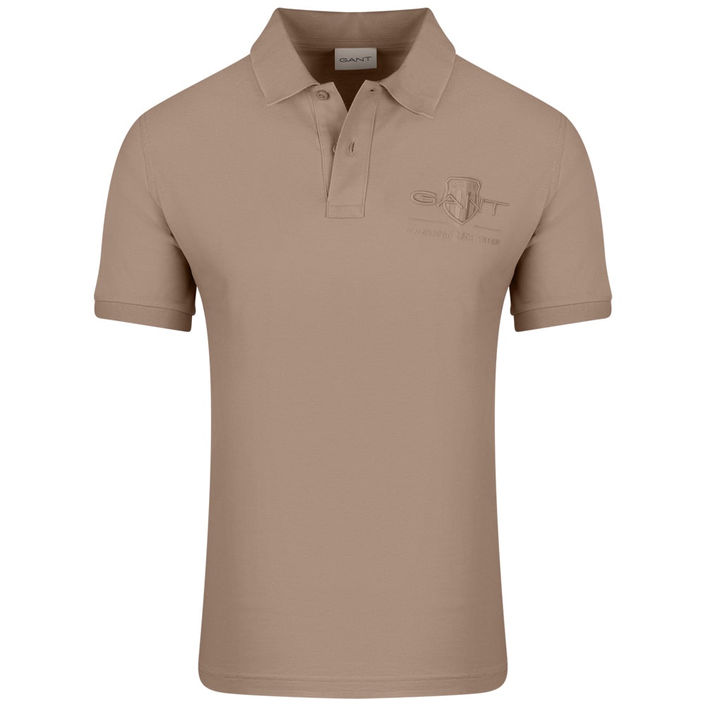 Gant Μπεζ Κοντομάνικο polo - 3G2062025
