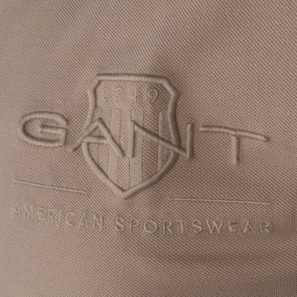 Gant Μπεζ Κοντομάνικο polo - 3G2062025