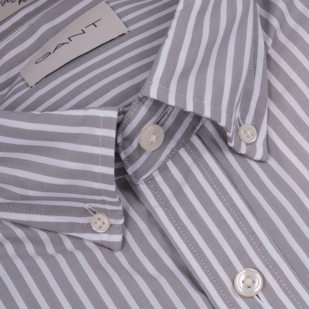 Gant Γκρι Ριγέ Πουκάμισο Button Down - 3G3000130