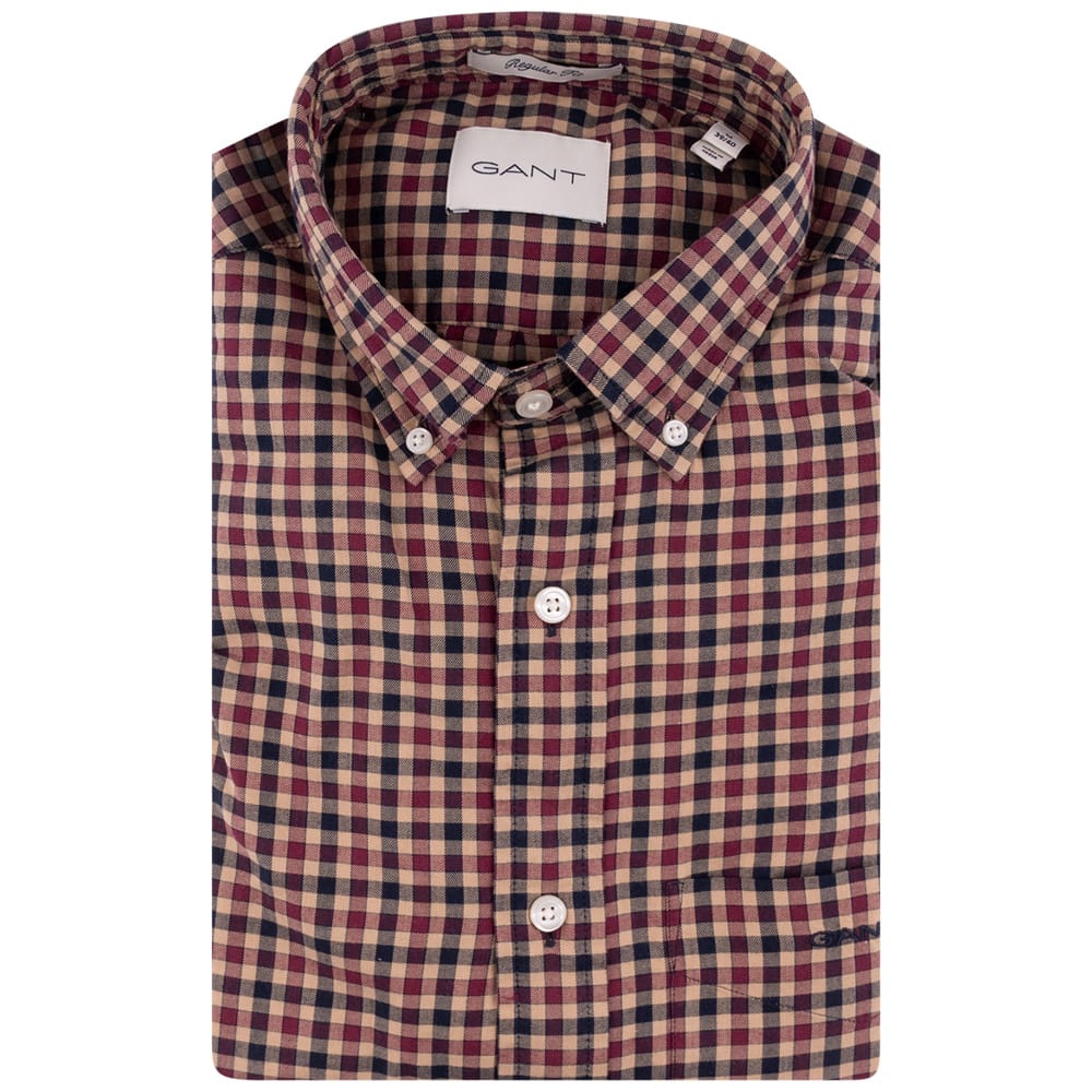 Gant Μπεζ Πουκάμισο Button Down Καρό - 3G3240193