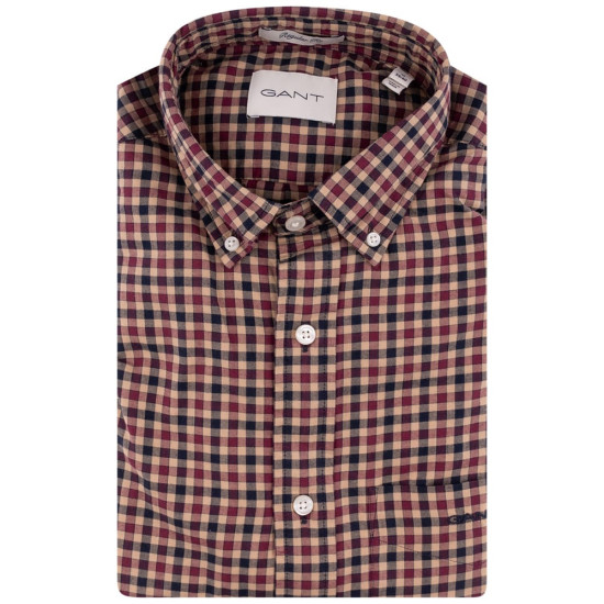Gant Μπεζ Πουκάμισο Button Down Καρό - 3G3240193