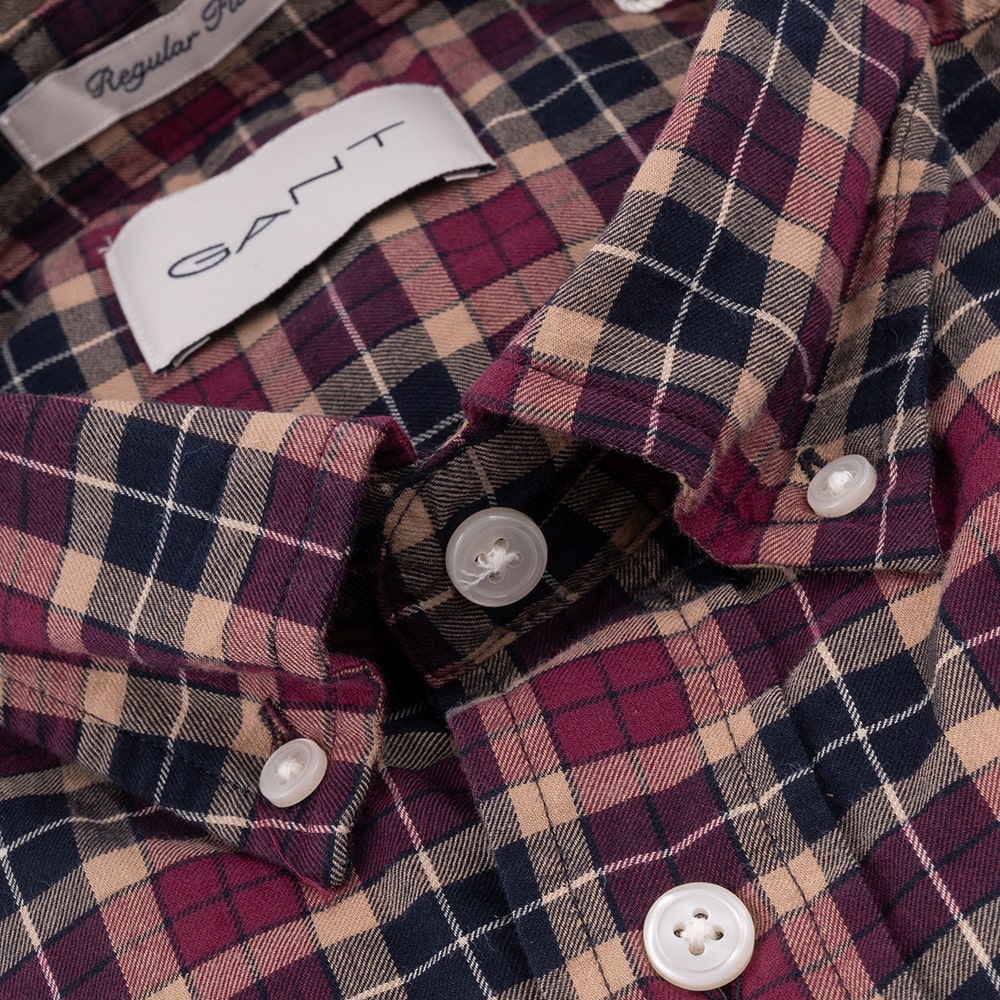 Gant Μπεζ Πουκάμισο Button Down Καρό - 3G3240194