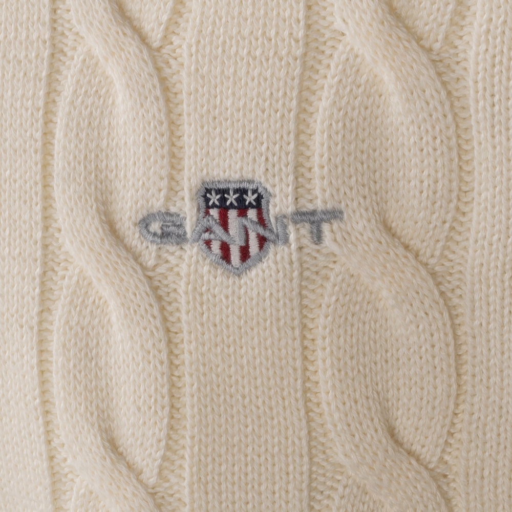 Gant Εκρού Πουλόβερ Cable Knit - 3G8050601