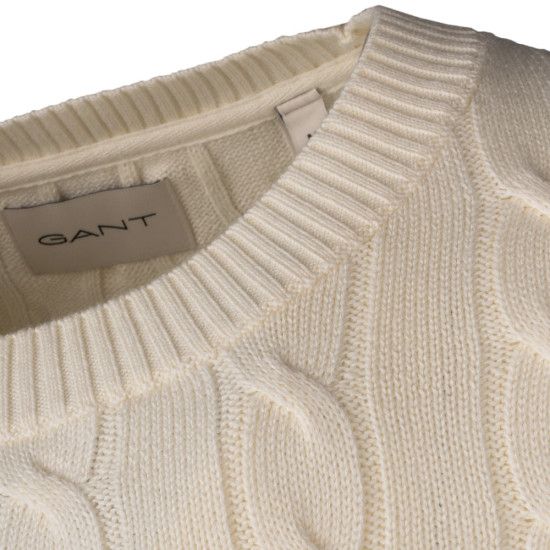 Gant Εκρού Πουλόβερ Cable Knit - 3G8050601