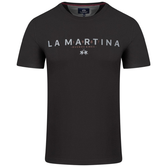 La Martina Μαύρο T-shirt C Neck - 3LMMBR007