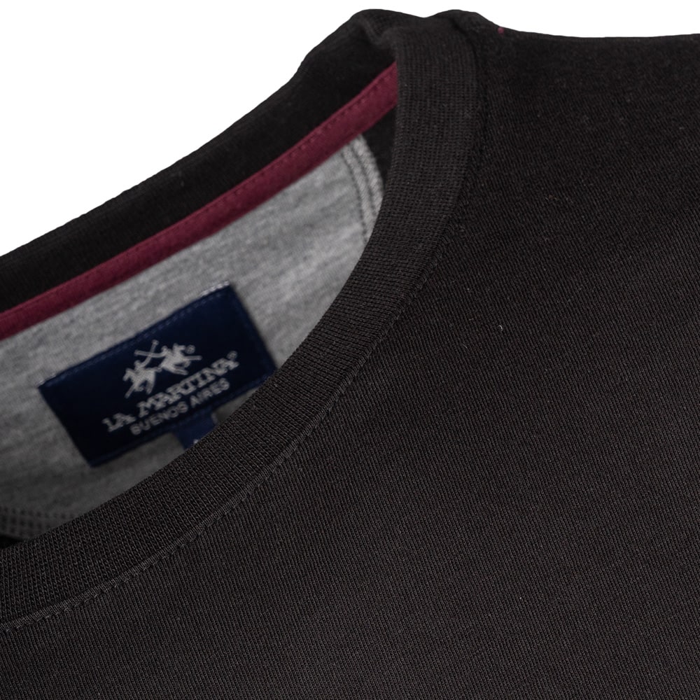 La Martina Μαύρο T-shirt C Neck - 3LMMBR007