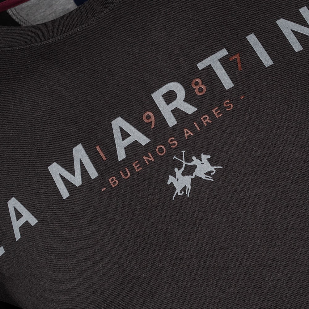La Martina Μαύρο T-shirt C Neck - 3LMMBR007