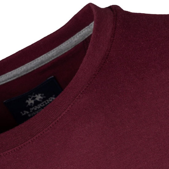 La Martina Μπορντό T-shirt C Neck - 3LMMBR008