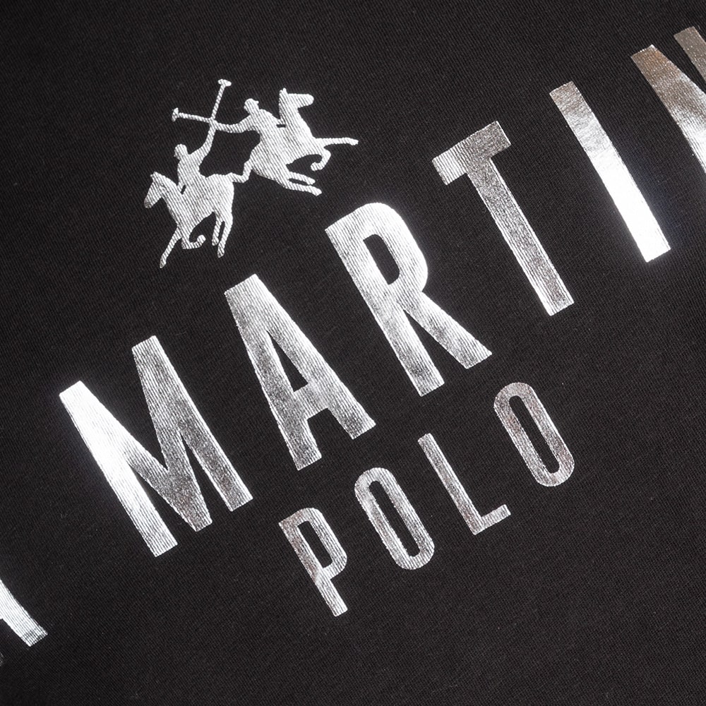 La Martina Μαύρο T-shirt C Neck - 3LMMBR322