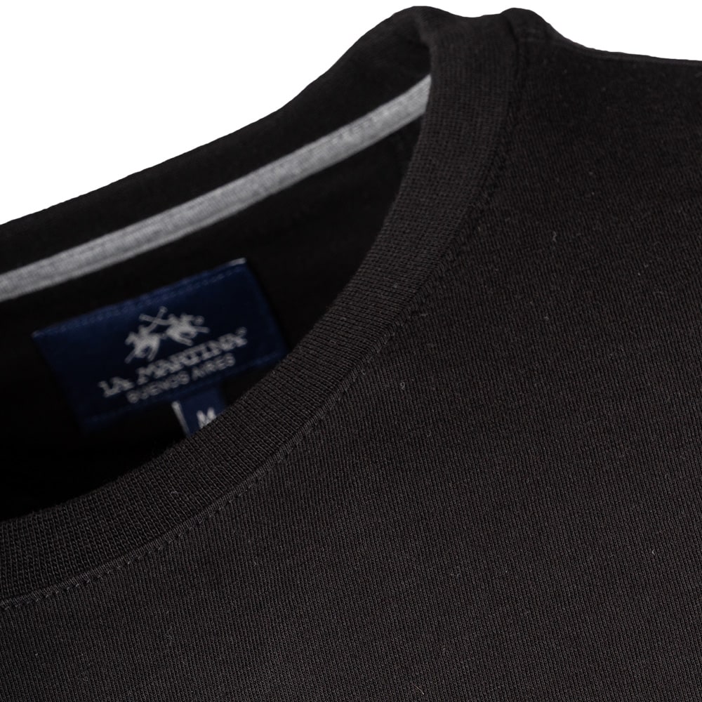 La Martina Μαύρο T-shirt C Neck - 3LMMBR322