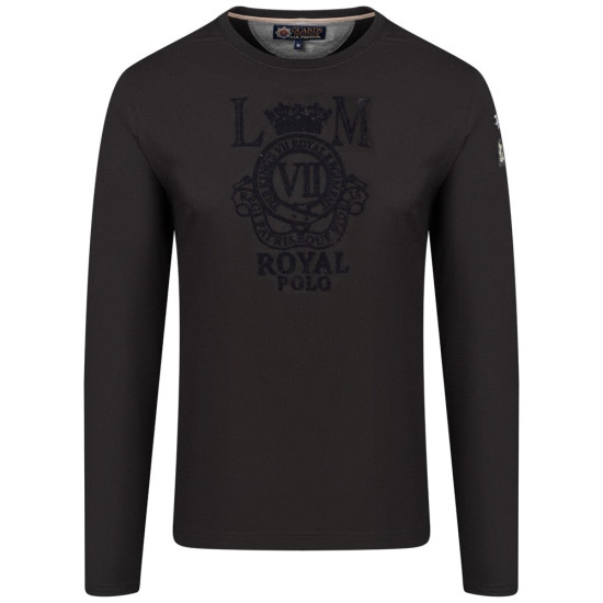La Martina Μαύρη Μπλούζα C Neck - 3LMMBRG30