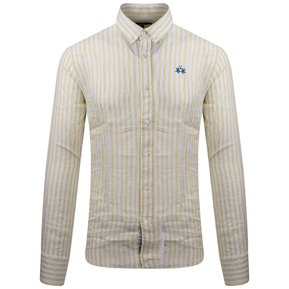 La Martina Λευκό Πουκάμισο Button Down 100% Linen - 3LMVMC034