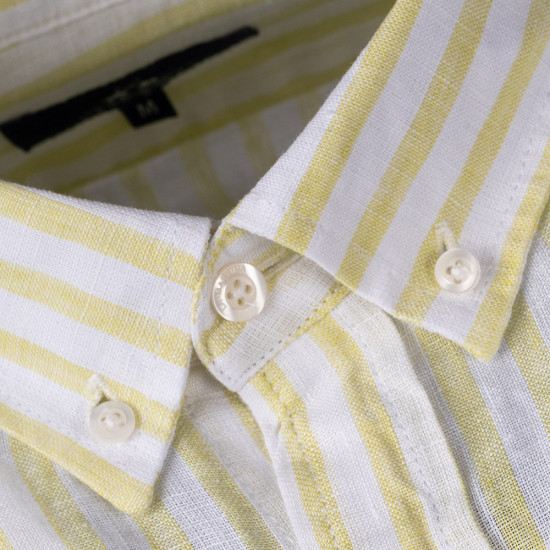 La Martina Λευκό Πουκάμισο Button Down 100% Linen - 3LMVMC034